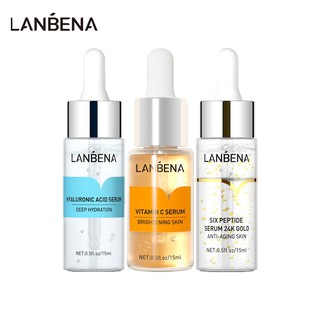 lanbena เซรั่มวิตามินซี+เซรั่มกรดไฮยารูลอนิก+หกแฉก