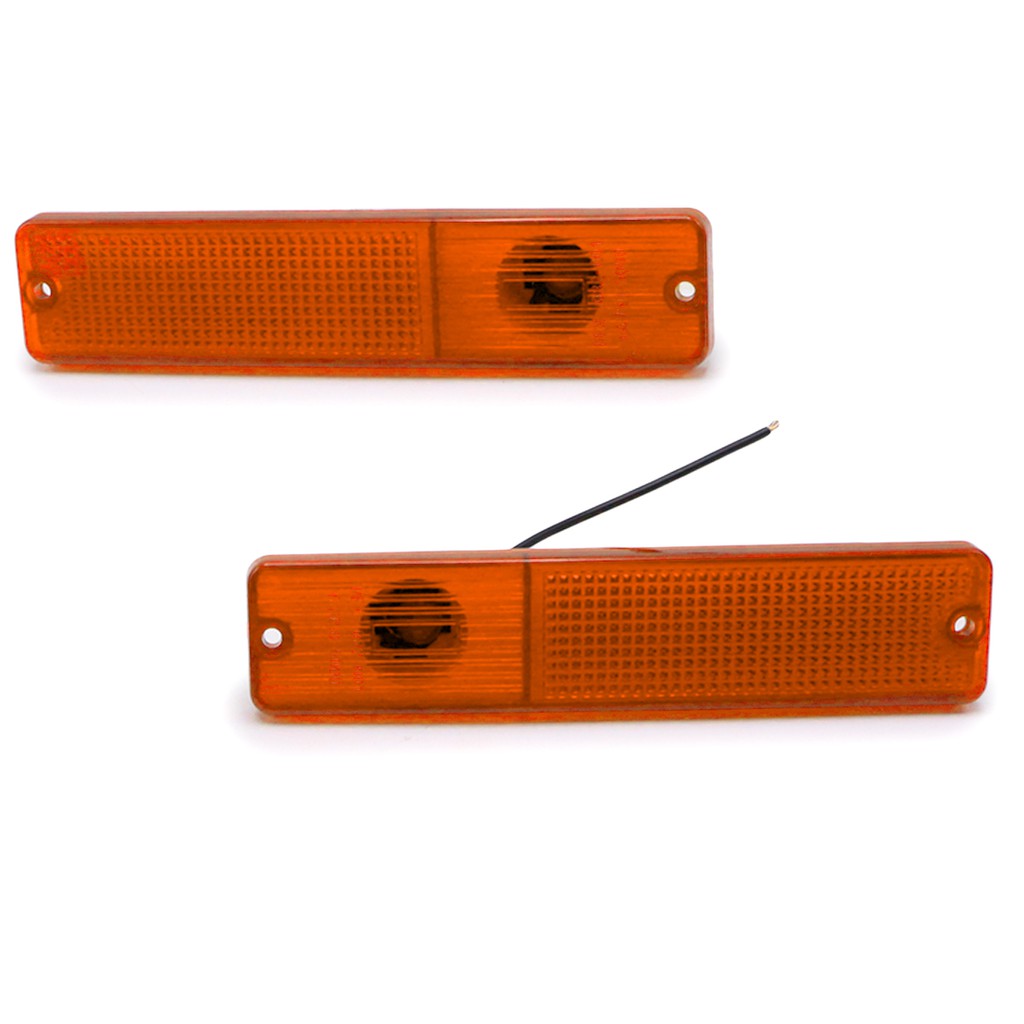 ไฟข้าง ทรงสีเหลี่ยม เลนส์สีส้ม 2ชิ้น สำหรับ จี๊บ Jeep Cj5 Cj6 Cj7 Cj8 4x4 ปี 1945 1950 1960 1970 197