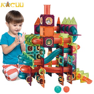 Creative Magnetic Building Blocks Toys Magnet Maze Ball Track Blocks Magnetic Funnel Slide Blocks Educational Toys For Children