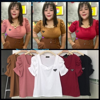 เสื้อนมโตสาวอวบ อด36-44 ยาว22 คอ5เหลี่ยม แขนเจ้าหญิง