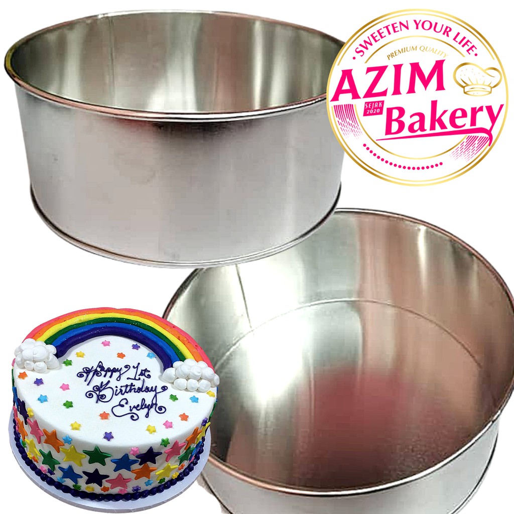 LOYANG KEK BULAT 7 INCI x 3 ALUMINIUM ROUND DEEP CAKE TIN 7 นิ้วรอบเค้ก MOLD โดย AZIM BAKERY