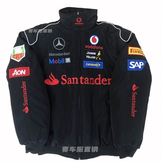 F1 เสื้อแจ็กเก็ตลําลอง ผ้าฝ้าย ปักลาย สไตล์ยุโรป อเมริกัน แฟชั่นฤดูใบไม้ร่วง ฤดูหนาว สําหรับแข่งรถจักรยานยนต์ พร้อมส่ง