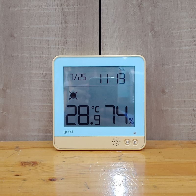 นาฬิกา ปฏิทิน Thermometer Hygrometer Elecom OND-02BU มีเตือน 【มือ 2】ญี่ปุ่น