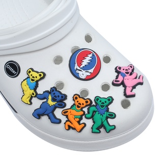 จี้รูปหมี Jibitz Grateful Dead Jibits Croc Rock Bear Jibitz น่ารัก เครื่องประดับ สําหรับผู้หญิง ตกแต่งรองเท้า