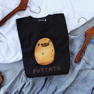 เสื้อยืดคอกลม Pugtato | Thrift Apparel T-Shirtเสื้อยืด