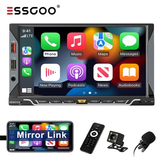 7 "HD Double DIN รถ สเตอริโอ วิทยุ เครื่องรับ FM หน้าจอสัมผัส บลูทูธ รถ MP5 เครื่องเล่น Mirror Link USB AUX