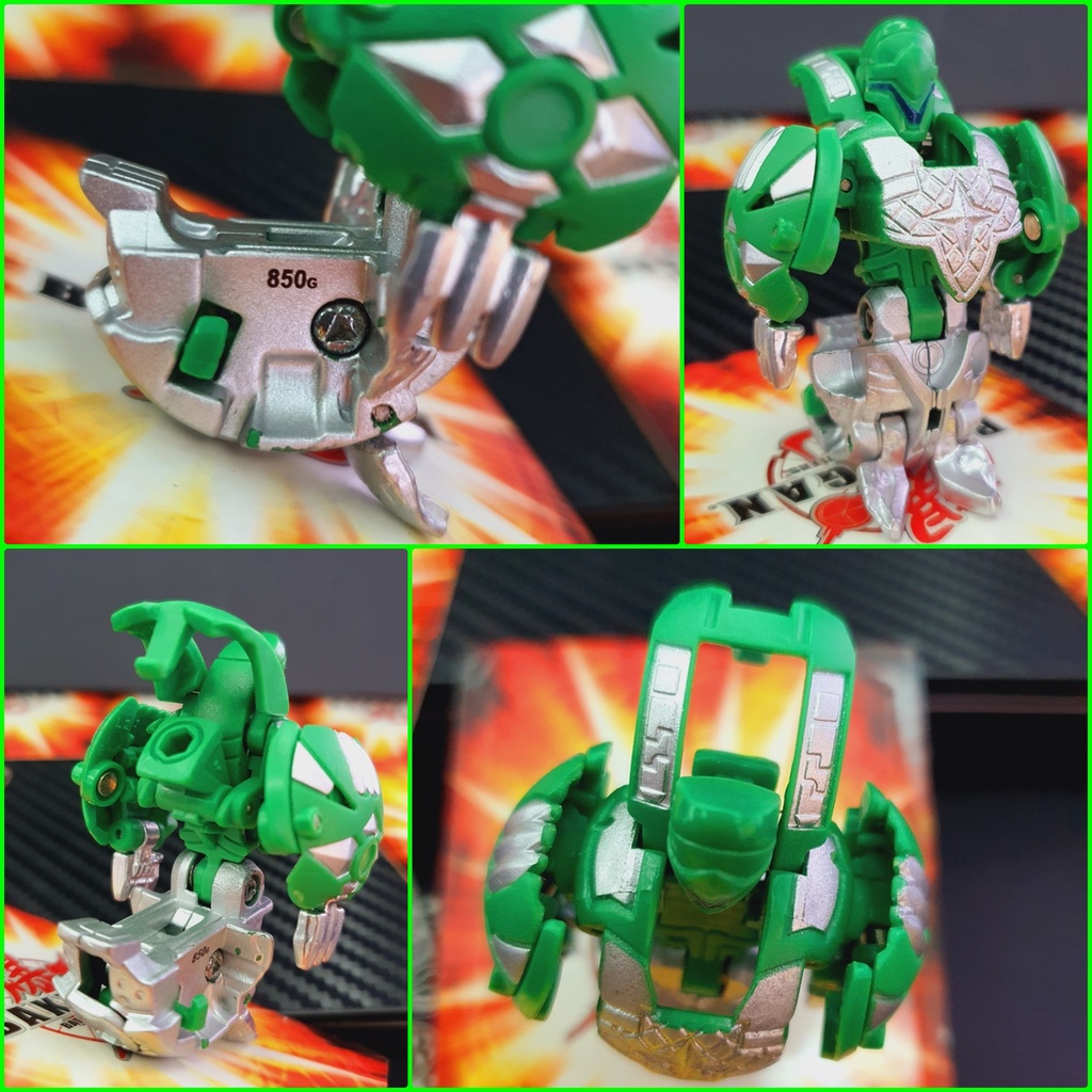 RARE !! AUTH S4 Bakugan Green Metal Silver Robot DNA 850G POWER - No Package บาคุกัน หุ่นยนต์ ธาตุลม