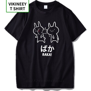 เสื้อยืดคอกลม แขนสั้น ผ้าฝ้าย พิมพ์ลายอนิเมะ Baka Rabbit Slap น่ารัก สไตล์ญี่ปุ่น ไซซ์ Eu