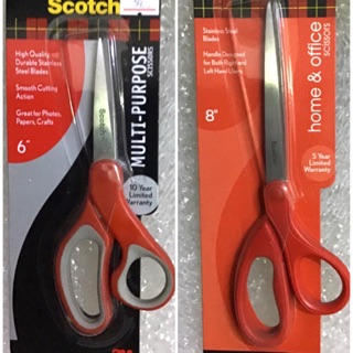 กรรไกรด้ามแดง 3M แท้ Scotch 3M Purpose Scissors ขนาด 6 นิ้ว 8 นิ้ว แท้ ราคาถูก