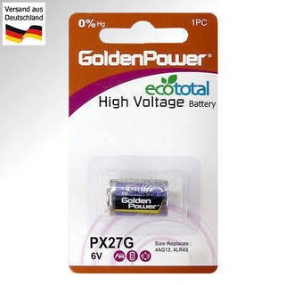 ถ่าน Golden Power ขนาด PX27M, 4LR43, 4AG12 6V แพค 1 ก้อน ของแท้ สามารถออกใบกำกับภาษีได้