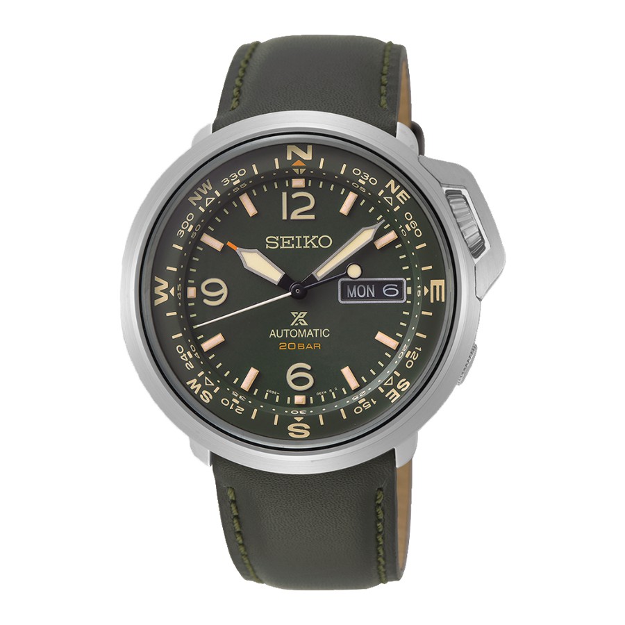 SEIKO นาฬิกาข้อมือผู้ชาย สายหนัง รุ่น  SRPD33,SRPD33K,SRPD33K1 -  สีเขียว