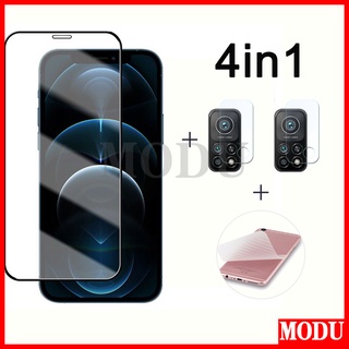 Modu 4 in1 ฟิล์มกระจกนิรภัยกันรอยหน้าจอ 9D สําหรับ Vivo Y02S Y16 Y76 Y76S Y17 Y30 V21 Y51 Y31 Y15 Y71 Y91 Y11 Y95 Y91C Y93 Y85 V9 V19 Y20 Y20i Y20SY35 V20 SE Pro 2020 2021