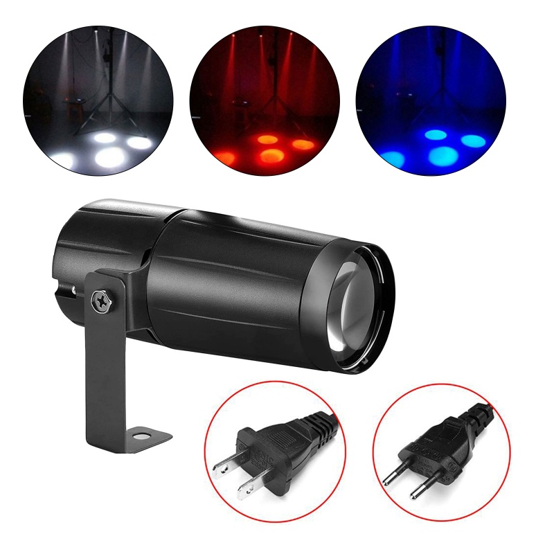 YU 3W LED Stage Spotlight ดิสโก้ DJ LED Beam Pinspot Light Mini Stage Lighting