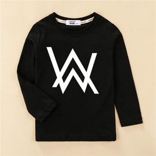 เด็กเสื้อยืดเสื้อผ้าเด็กเสื้อยืดแขนยาวพิมพ์ลาย Alan Walker