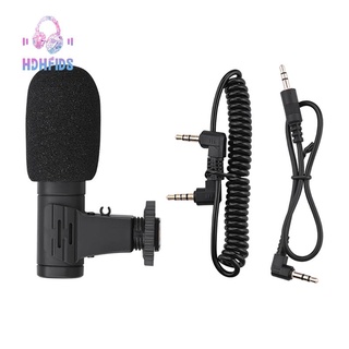3.5mm Real-Time Monitoring Recording Microphone with 1/4 Screw Condenser Microphone for Phone Camera Vlog Interview