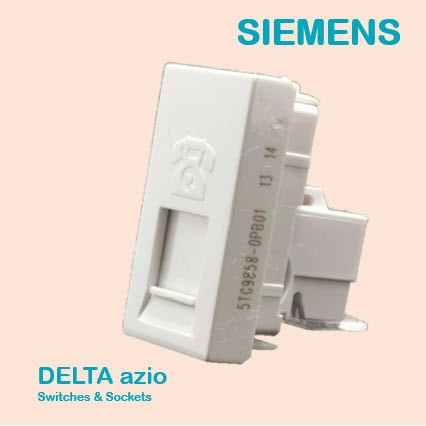 เต้าเสียบสายโทรศัพท์บ้าน 2 คู่สาย (4 เส้น) ยี่ห้อ SIEMENS / SIEMENS RJ11 Telephone socket 2 lines (4
