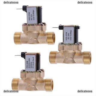 Delicatesea วาล์วโซลินอยด์ ทองเหลือง G1 2 นิ้ว DC 12v 24v