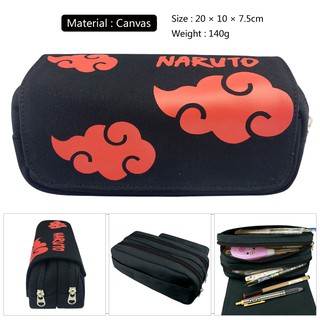 กระเป๋าผ้าใบลายการ์ตูน Naruto Akatsuki สีดำ