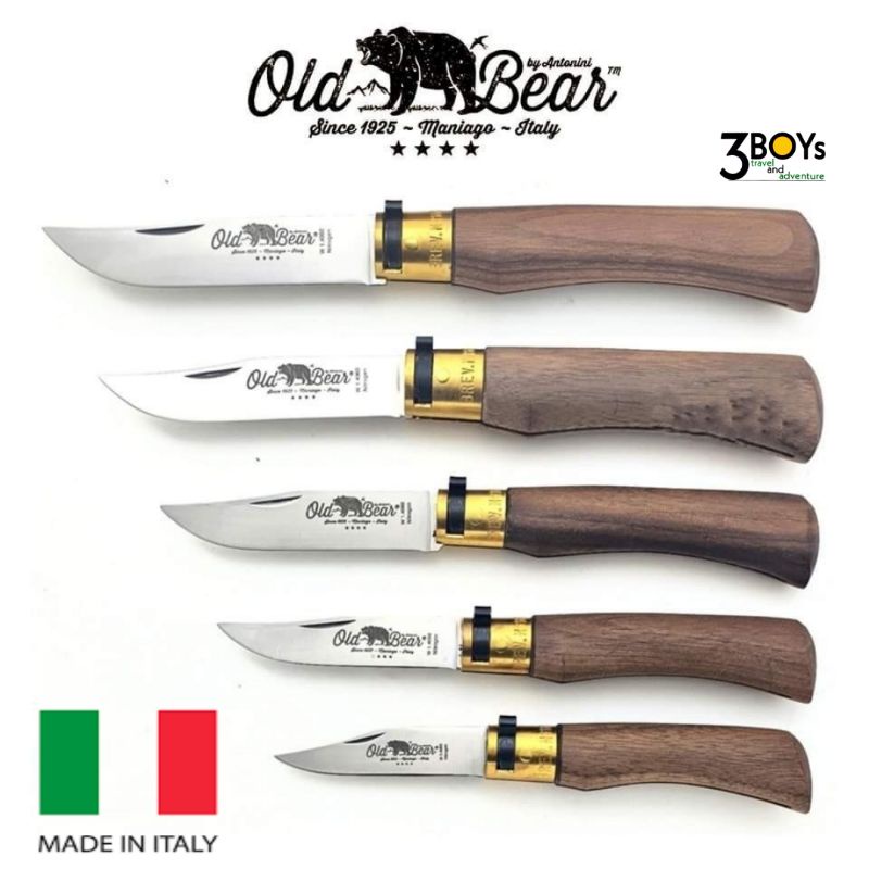 มีดเกษตร ตัดทุเรียน ตอนกิ่ง มีดหมี Old Bear แบบโบราณ ใบมีด420 ด้ามไม้วอลนัท มีตัวล๊อคทองเหลืองเปิด-ปิดมีด สวยงาม คลาสสิค