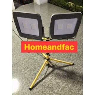 โคมไฟ สปอร์ตไลท์ LED  100 W  6500 K แสง DAYLIGHT จำนวน 2 โคม  พร้อมขาตั้ง