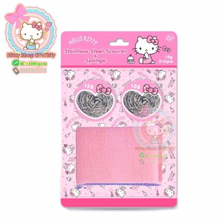 ฝอยขัดหม้อคิตตี้ ฟองน้ำคิตตี้ แพ็ค4ชิ้น hellokitty ชองใช้คิตตี้