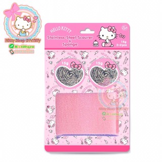 ฝอยขัดหม้อคิตตี้ ฟองน้ำคิตตี้ แพ็ค4ชิ้น hellokitty ชองใช้คิตตี้