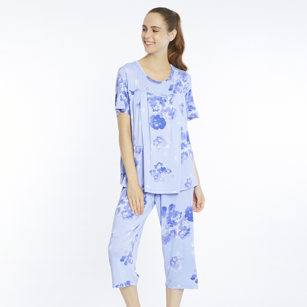 Nitan (นิทาน) ชุดนอนให้นมบุตร รุ่น Four O clocks Nursing Pajamas (จัดส่งฟรีเมื่อซื้อครบ 1,000 บาท)