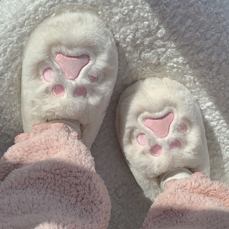 พร้อมส่ง🐈💕 รองเท้า อุ้งเท้าแมว Slipper สลิปเปอร์ขนนุ่ม 49022