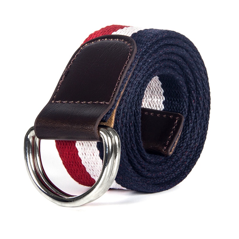 ใหม่ Casual Double-loop Buckle เข็มขัดเข็มขัดผู้หญิงเข็มขัดผู้ชายเข็มขัดผ้าใบผู้หญิงเข็มขัดแฟชั่นสําหรับสุภาพสตรีคุณภาพสูง