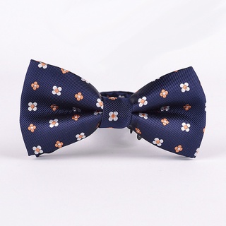 Bowtie Flower Blue โบว์ไทด์ลายดอกไม้ ผ้ากรมญี่ปุ่น