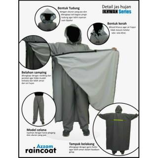 Jas hujan taslan ponco plus celana (dengan resleting kanan dan kiri)