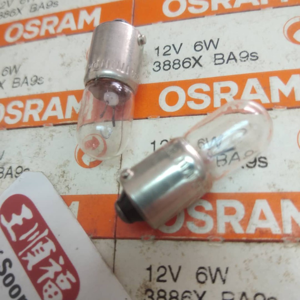 1-10 pcs 3886X Osram 12V 6W ไฟภายในซ็อกเก็ตหลอดไฟ BA9s Mercedes W203 BMW X6 E71 E72 Suzuki Swift