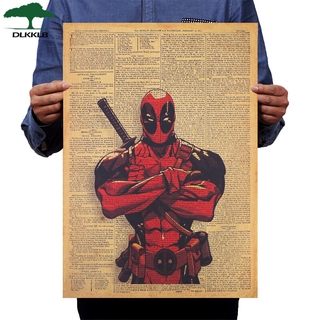 Dlkklb Deadpool Movie Superhero กระดาษคราฟท์สําหรับตกแต่งผนัง