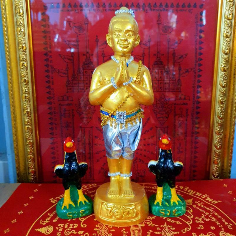 ไอ้ไข่วัดเจดีย์สูง 28 cm ทรงชุดมี(สีดำและสีทอง)ระบุในแชทหรือหมายเหตุ