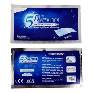 แผ่นแปะฟันขาว 5D White teeth whitening ลดคราบเหลือง