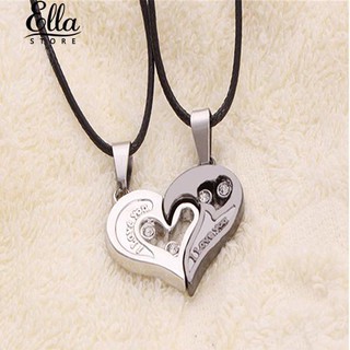 จี้คริสตัล 2 ชิ้นตัวอักษรอังกฤษคู่รัก Love Necklaces