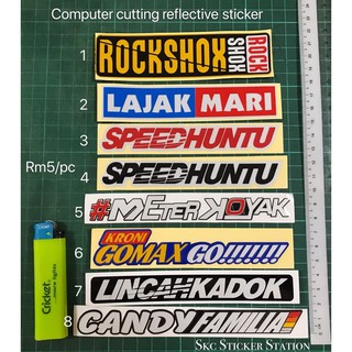 Lajakmari / SpeedHuntu / rockshox / Meter สติกเกอร์เรือคายัค ตัดทับซ้อนกัน สะท้อนแสง ayat perkataan rockshox