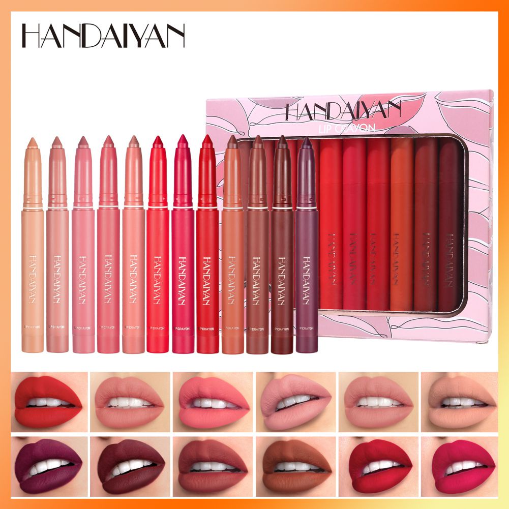 Felice Handaiyan 12ชิ้นกล่อง Matte Lipstick Pen Set Liquid Lip Gloss