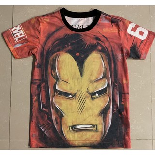 สินค้าใหม่ค่ะ🥳🎊🥳 เสื้อยืดแขนสั้น จากค่าย MARVEL รุ่น The invincible IRON MAN สีส้มสดใส ผ้าลายหน้า Iron man