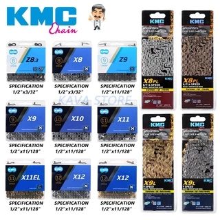 Kmc โซ่ X8 X9 X10 X11 X12 HV408 Z8.3 X8PL Z9 X9L X11EL จักรยาน 116L/118L/126Links MTB/Road จักรยานกล่องจักรยาน Part