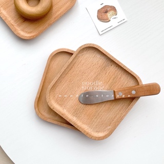 พร็อพถ่ายรูป ถาดไม้ ถาดวางขนม ถาดไม้รองแก้ว (wooden sq. : noodle.storage)