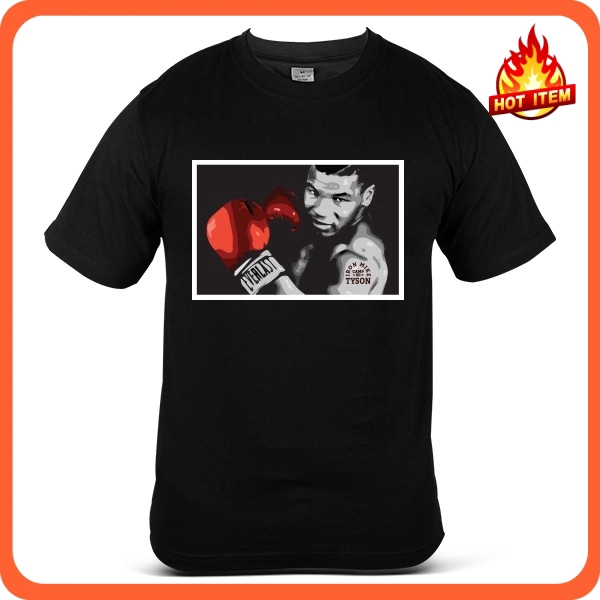 Mike Tyson Iron Boxing Gym ออกกําลังกายกีฬา MMA Fight Heavyweight เสื้อยืดสีดํา