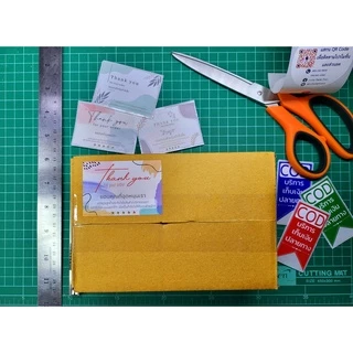 สติกเกอร์ ขอบคุณ ลูกค้า Thank you 6.5*4.5cm. 500 ดวง/ม้วน จีบลูกค้า