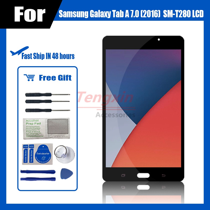 Aaa+++ แผงหน้าจอสัมผัสดิจิทัล LCD สําหรับ Samsung Galaxy Tab A 7.0 2016 T280 T285 SM-T280 SM-T285