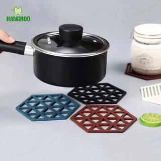HANGROO H667 แผ่นรองความร้อน แผ่นรองหม้อ แผ่นรองกระทะ ที่วางของร้อน ซิลิโคน รูปทรงหกเหลี่ยม