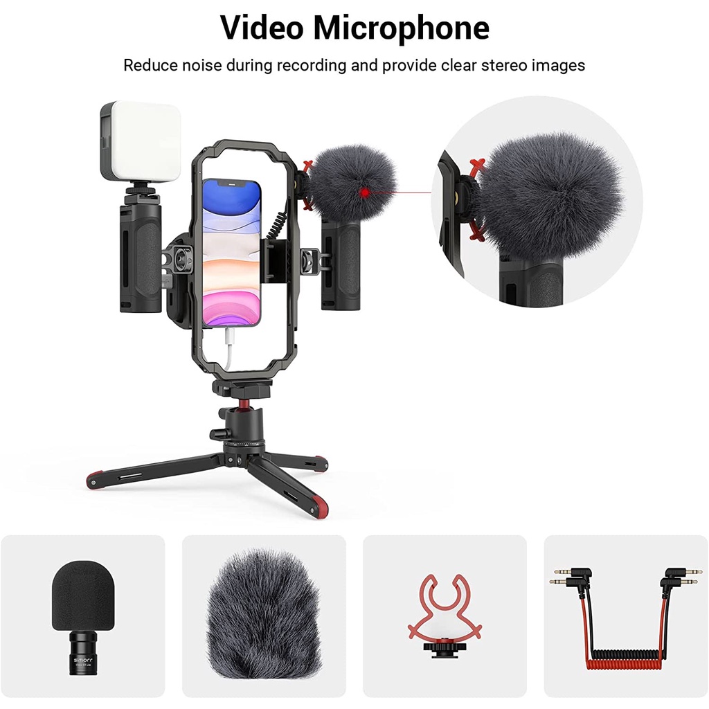 Smallrig ชุดอุปกรณ์วิดีโอโทรศัพท์มืออาชีพสําหรับ Vlogging & Live Streaming 3384B