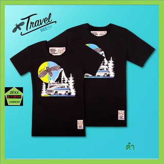 Beesy เสื้อคอกลม ชาย หญิง รุ่น Travel สีดำ