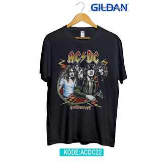 เสื้อยืดคอกลมเสื้อยืด ACDC ORIGINAL GILDAN ACDC LEGENDARIS BAND 22S-4XL