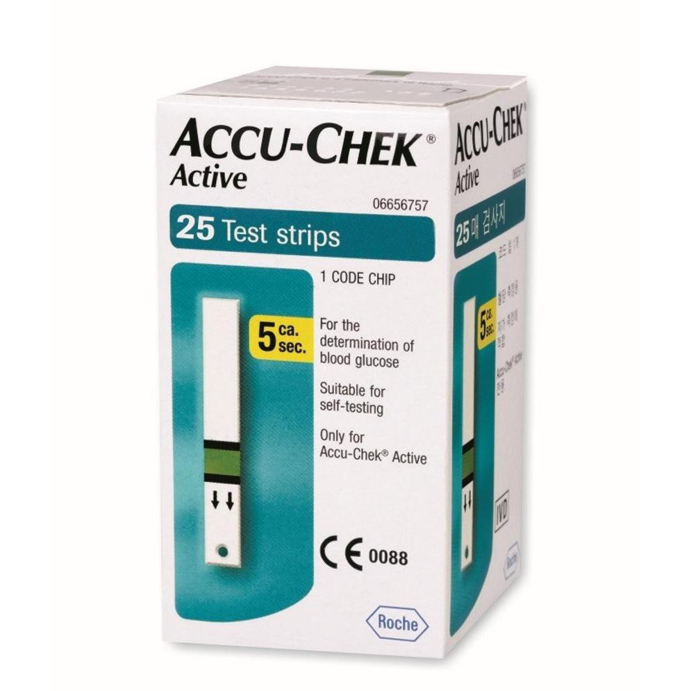 แผ่นตรวจน้ำตาล Accu-Chek Active Strip 25's