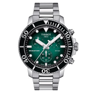 Tissot Seastar 1000 Quartz Chronograph ทิสโซต์ ซีสตาร์ 1000 สีเขียว เงินT1204171109101 นาฬิกาผู้ชาย